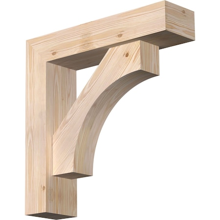 Ekena Millwork Westlake Block Smooth Bracket w/ Offset Brace, Douglas Fir, 5 1/2"W x 22"D x 22"H BKT0604X22X22WTL05SDF